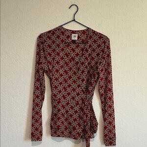 CAbi Ring Leader Printed Wrap Top